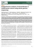 Cover page: Comprehensive analysis of chromothripsis in 2,658 human cancers using whole-genome sequencing