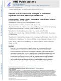 Cover page: Genomic tools for behavioural ecologists to understand repeatable individual differences in behaviour