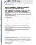 Cover page: Remapping racial and ethnic inequities in severe maternal morbidity: The legacy of redlining in California.