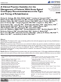 Cover page: A Clinical Practice Guideline for the Management of Patients With Acute Spinal Cord Injury: Recommendations on the Type and Timing of Rehabilitation