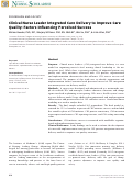 Cover page: Clinical Nurse Leader Integrated Care Delivery to Improve Care Quality: Factors Influencing Perceived Success