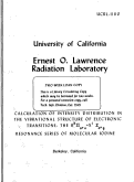 Cover page: CALCULATION OF INTENSITY DISTRIBUTION IN THE VIBRATIONAL STRUCTURE OF ELECTRONIC TRANSITIONS: THE B3IIo+u-X1Eo+q RESONANCE SERIES OF MOLECULAR IODINE