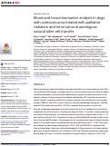 Cover page: Blood and tissue biomarker analysis in dogs with osteosarcoma treated with palliative radiation and intra-tumoral autologous natural killer cell transfer