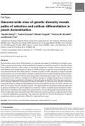 Cover page: Genome-wide view of genetic diversity reveals paths of selection and cultivar differentiation in peach domestication
