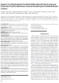 Cover page: Impact of a Randomized Controlled Educational Trial to Improve Physician Practice Behaviors Around Screening for Inherited Breast Cancer