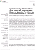 Cover page: Spatial Variability of Soil and Plant Water Status and Their Cascading Effects on Grapevine Physiology Are Linked to Berry and Wine Chemistry