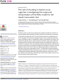 Cover page: The role of recoding in implicit social cognition: Investigating the scope and interpretation of the ReAL model for the implicit association test