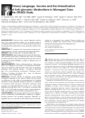 Cover page: Primary Language, Income and the Intensification of Anti-glycemic Medications in Managed Care: the (TRIAD) Study