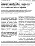 Cover page: Two uniquely arranged thyroid hormone response elements in the far upstream 5' flanking region confer direct thyroid hormone regulation to the murine cholesterol 7alpha hydroxylase gene