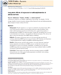 Cover page: Long-term effects of exposure to methamphetamine in adolescent rats