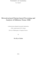 Cover page: Microstructural Feature-based Processing and Analysis of Diffusion Tensor MRI