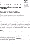 Cover page: Polygenic Risk for Externalizing Disorders