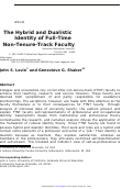 Cover page: The Hybrid and Dualistic Identity of Full-Time Non-Tenure-Track Faculty