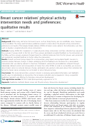 Cover page: Breast cancer relatives’ physical activity intervention needs and preferences: qualitative results