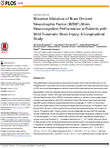Cover page: Missense Mutation of Brain Derived Neurotrophic Factor (BDNF) Alters Neurocognitive Performance in Patients with Mild Traumatic Brain Injury: A Longitudinal Study