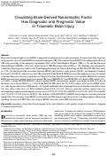 Cover page: Circulating Brain-Derived Neurotrophic Factor Has Diagnostic and Prognostic Value in Traumatic Brain Injury.