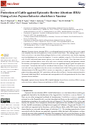 Cover page: Protection of Cattle against Epizootic Bovine Abortion (EBA) Using a Live Pajaroellobacter abortibovis Vaccine.