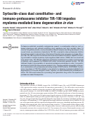 Cover page: Syrbactin-class dual constitutive- and immuno-proteasome inhibitor TIR-199 impedes myeloma-mediated bone degeneration in vivo.