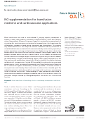 Cover page: NO supplementation for transfusion medicine and cardiovascular applications