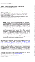 Cover page: Trump Support Explains COVID-19 Health Behaviors in the United States