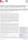 Cover page: CRISPR-Cas9 screen of E3 ubiquitin ligases identifies TRAF2 and UHRF1 as regulators of HIV latency in primary human T cells