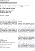 Cover page: Community, Family, and Partner-Related Stigma Experienced by Pregnant and Postpartum Women with HIV in Ho Chi Minh City, Vietnam