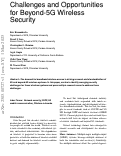 Cover page: Challenges and Opportunities for Beyond-5G Wireless Security