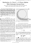 Cover page: Realization of a Novel x N Power Splitter With Uniformly Excited Ports