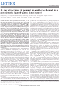 Cover page: X-ray structures of general anaesthetics bound to a pentameric ligand-gated ion channel