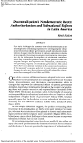 Cover page: Decentralization's Non-democratic Roots: Authoritarianism and Subnational Reform in Latin America