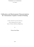 Cover page: Calibration and Environment Characterization for Autonomous Aquatic Actuated Sensing