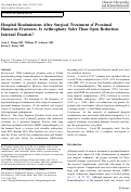 Cover page: Hospital Readmissions After Surgical Treatment of Proximal Humerus Fractures: Is Arthroplasty Safer Than Open Reduction Internal Fixation?