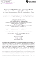 Cover page: Occupancy and Fractal Dimension Analyses of the Spatial Distribution of Cytotoxic (CD8+) T Cells Infiltrating the Tumor Microenvironment in Triple Negative Breast Cancer