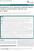 Cover page: Development of an invasively monitored porcine model of acetaminophen-induced acute liver failure