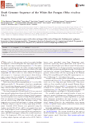 Cover page: Draft Genome Sequence of the White-Rot Fungus Obba rivulosa 3A-2.