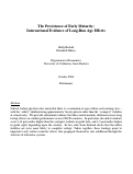 Cover page: The Persistence of Early Maturity: International Evidence of Long-Run Age Effects