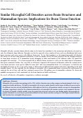 Cover page: Similar Microglial Cell Densities across Brain Structures and Mammalian Species: Implications for Brain Tissue Function