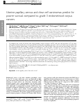 Cover page: Uterine papillary serous and clear cell carcinomas predict for poorer survival compared to grade 3 endometrioid corpus cancers.