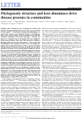 Cover page: Phylogenetic structure and host abundance drive disease pressure in communities