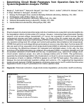 Cover page: Determining circuit model parameters from operation data for PV system degradation analysis: PVPRO