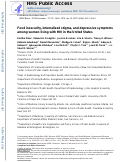 Cover page: Food Insecurity, Internalized Stigma, and Depressive Symptoms Among Women Living with HIV in the United States