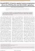 Cover page: Smad4/DPC4: A barrier against tumor progression driven by RTK/Ras/Erk and Wnt/GSK3 signaling