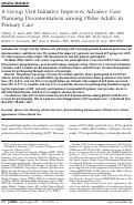 Cover page: A Group Visit Initiative Improves Advance Care Planning Documentation among Older Adults in Primary Care.