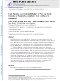 Cover page: Early maternal sensitivity and markers of physical health: Enduring or transient associations from childhood to adulthood?