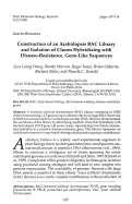 Cover page: Construction of an Arabidopsis BAC Library and Isolation of Clones Hybridizing with Disease-Resistance, Gene-Like Sequences