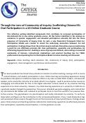 Cover page: Through the Lens of Community of Inquiry: Scaffolding Chinese ESL Oral Participation in a US Online Graduate Course