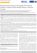 Cover page: Elevated Lipoprotein(a) in Perinatally HIV-Infected Children Compared With Healthy Ethnicity-Matched Controls