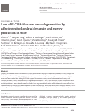 Cover page: Loss of SLC25A46 causes neurodegeneration by affecting mitochondrial dynamics and energy production in mice.