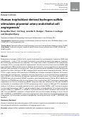 Cover page: Human trophoblast-derived hydrogen sulfide stimulates placental artery endothelial cell angiogenesis