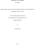 Cover page: Nonnative Speaker Teachers' Professional Identities: The Effects of Teaching Experience and Linguistic and Social Contexts